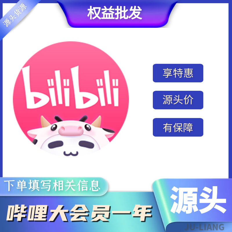 【手工代充】哔哩哔哩大会员-一年【1-12小时充值】
