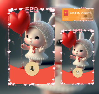 【红包封面】520兔兔女兔兔la