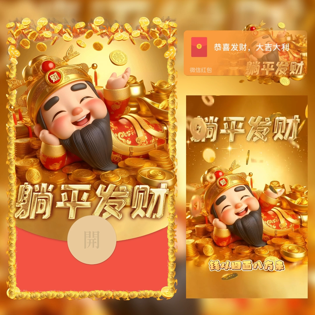 【红包封面】躺平发财LM