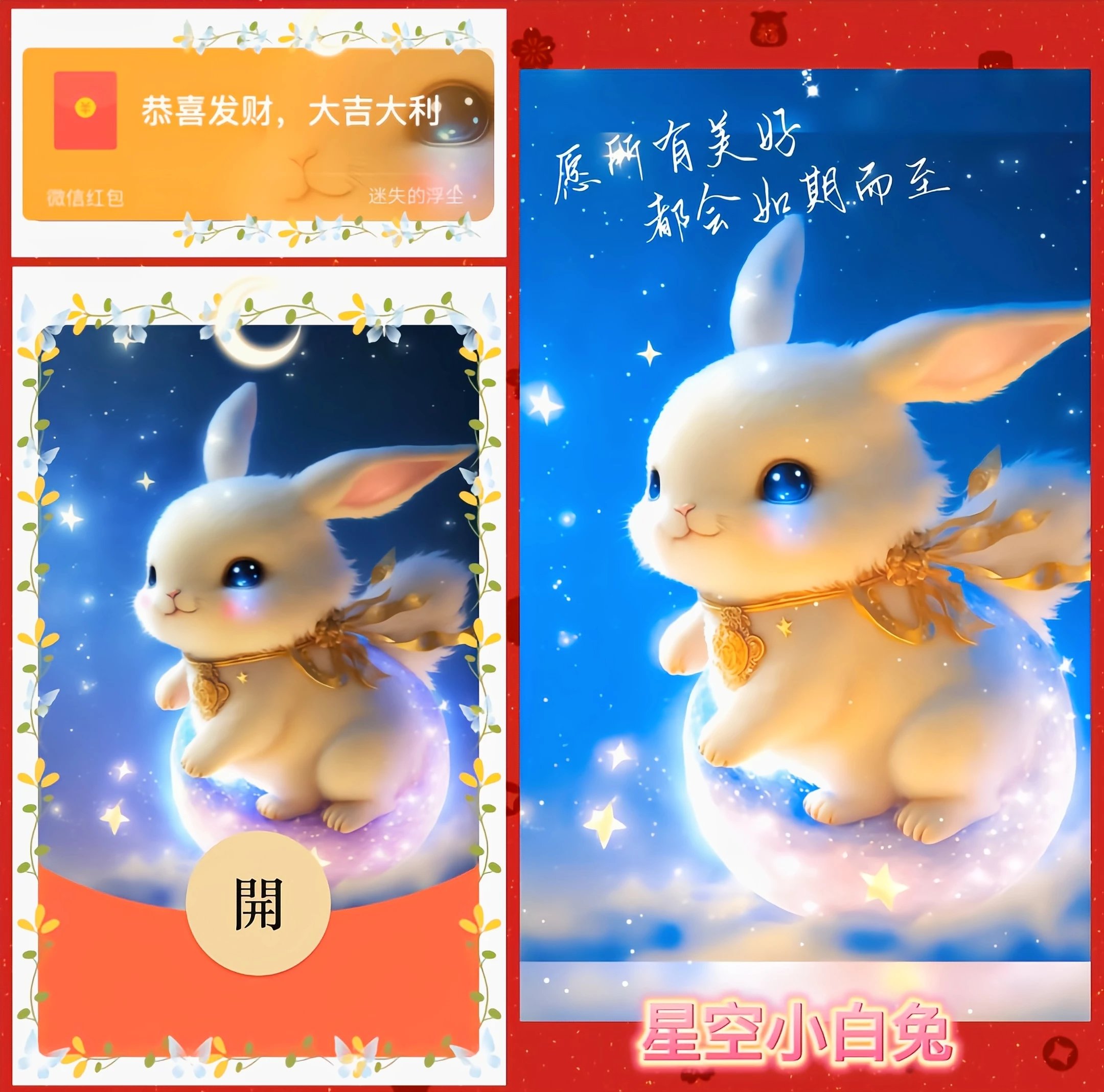 【红包封面】星空小白兔LLL