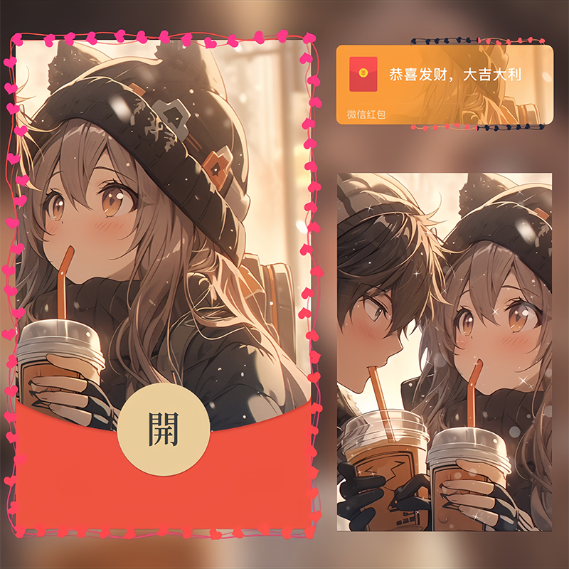 【红包封面】冬天的第一杯奶茶女svip