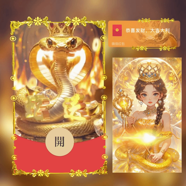 【红包封面】金蛇送财2025蛇年大吉tt