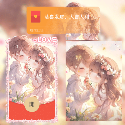 【红包封面】花中情侣wxd