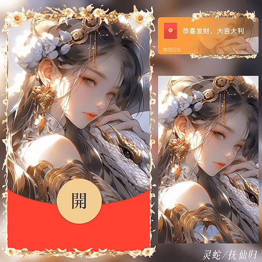 【红包封面】灵蛇抚仙归新版动态bz