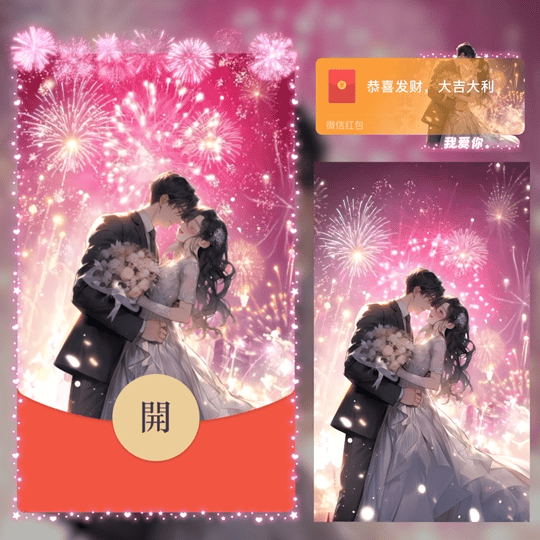 【红包封面】烟花情侣动态LM